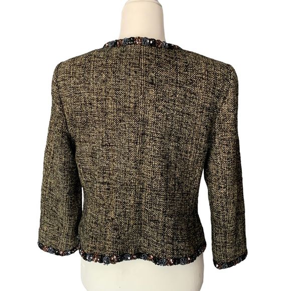 Jossefine Chaya Petite Beaded Embellished Tweed Blazer Size 10 - Picture 5 of 8